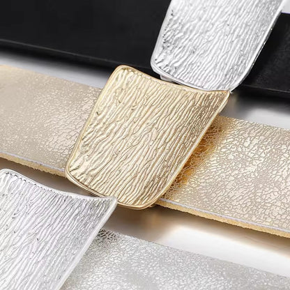 Champagne Gold Color Leather Bangles