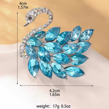Elegant Crystal Swan Brooch