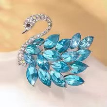 Elegant Crystal Swan Brooch